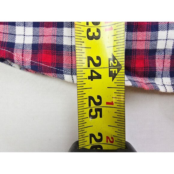 Banana Republic Size XS Red White Blue Check Long Sleeve Women Soft Wash Shirt - Picture 7 of 9